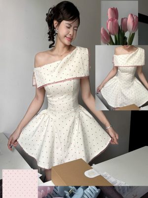 Ngọc Nhiên Dress - Họa tiết chấm bi Hồng 1