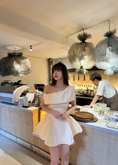 Ngọc Nhiên Dress - Họa tiết chấm bi Hồng 2
