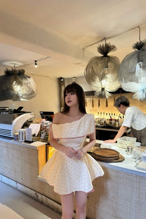 Ngọc Nhiên Dress - Họa tiết chấm bi Hồng