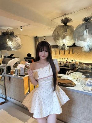 Ngọc Nhiên Dress - Họa tiết chấm bi Hồng 3